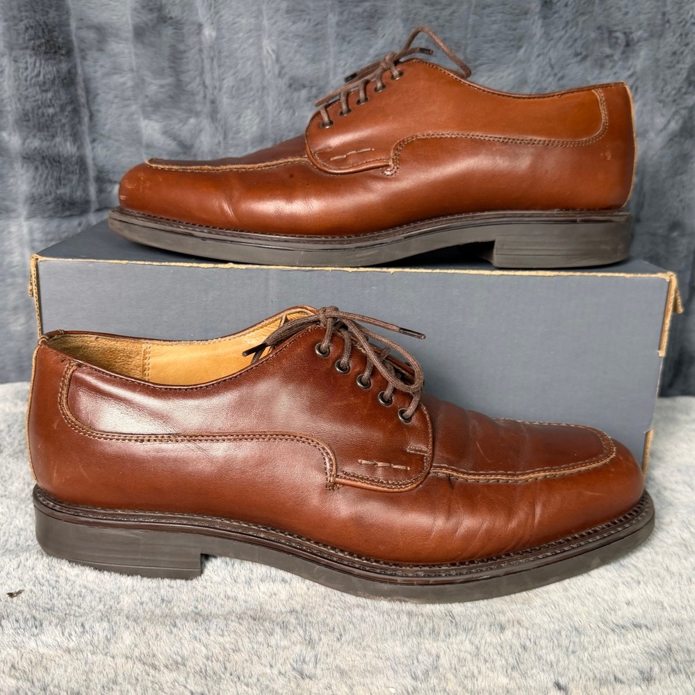 Bostonian Strada Dress Shoes Mens 10 M Brown Leather Apron Derby Made in Italy
